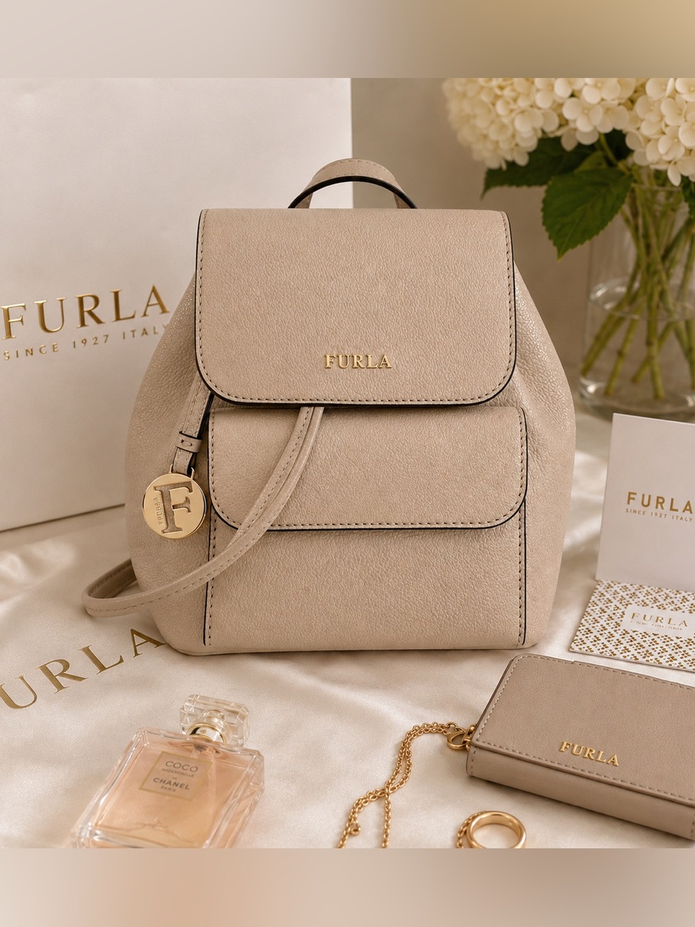 Furla Noemi Pebbled Leather Backpack – Like New ✨